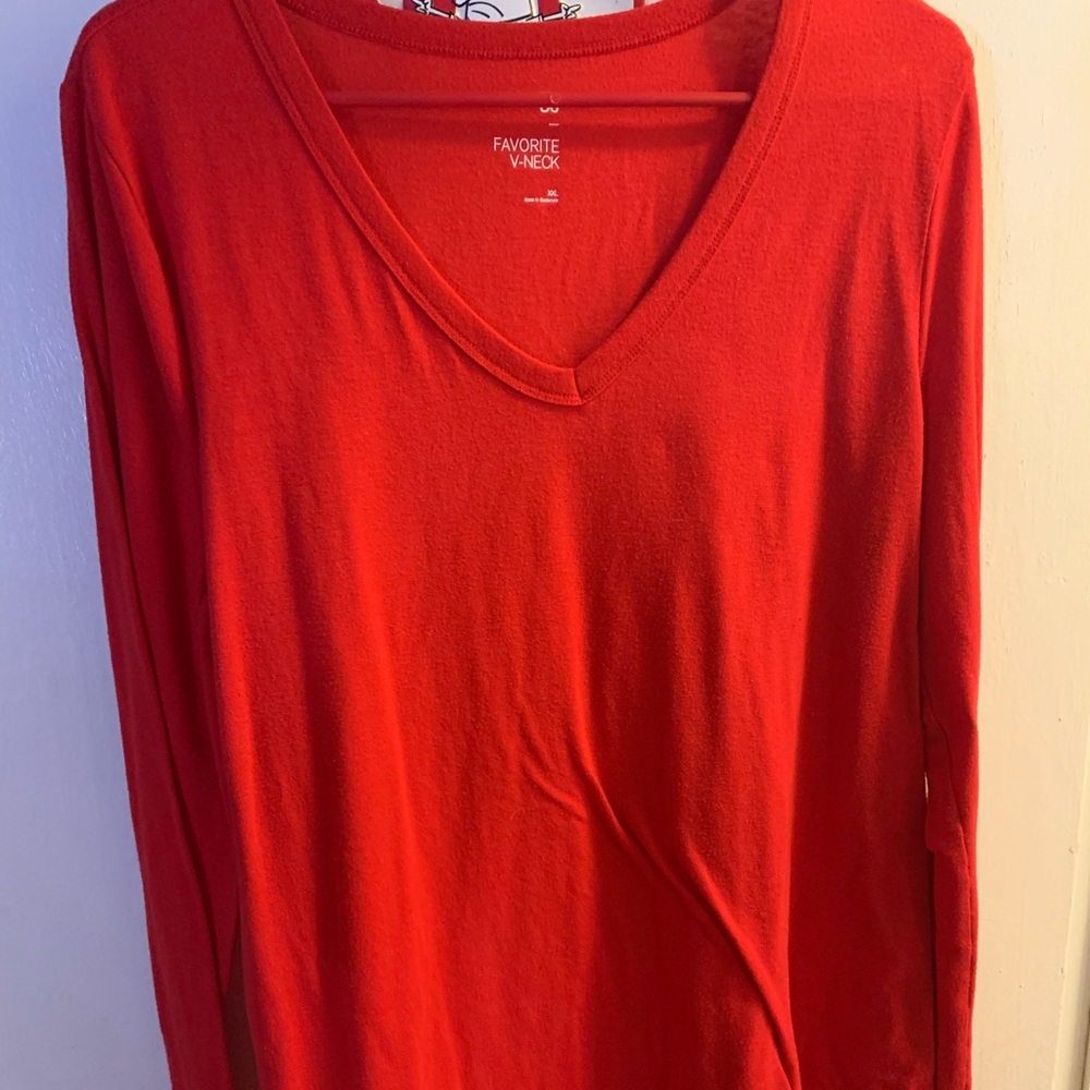 Red long sleeve top